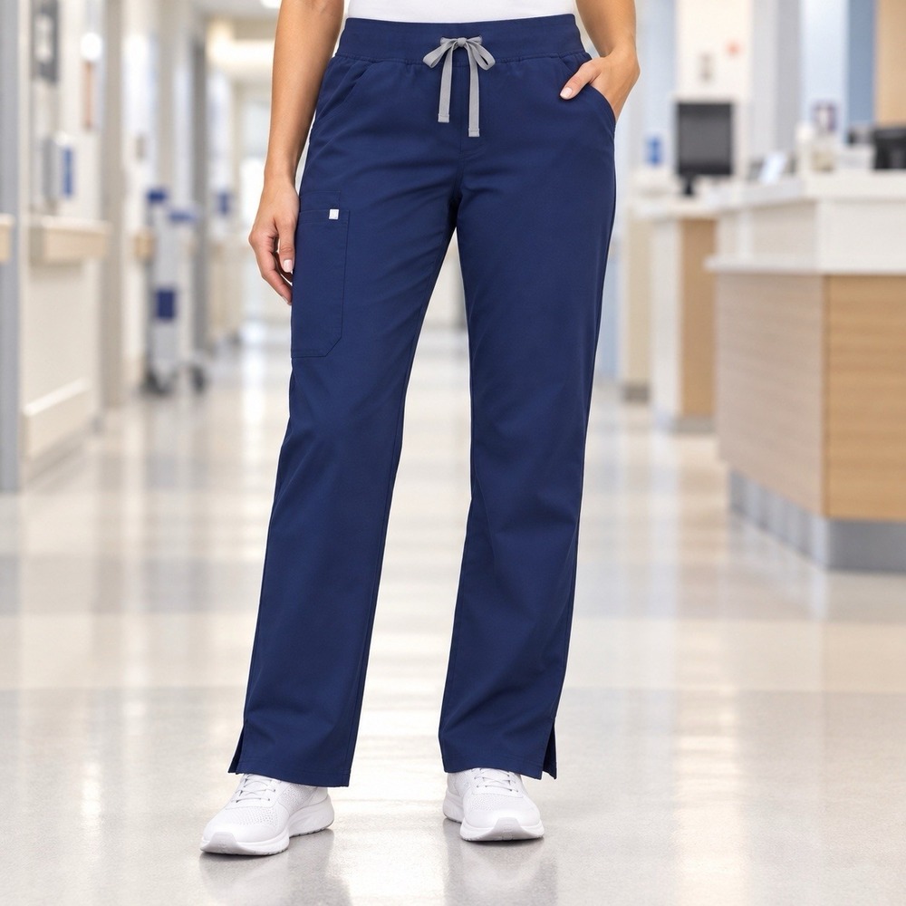 Figs Kade Navy Blue Cargo Scrub Pants Women's Large Elevated Medical Nurse Chic